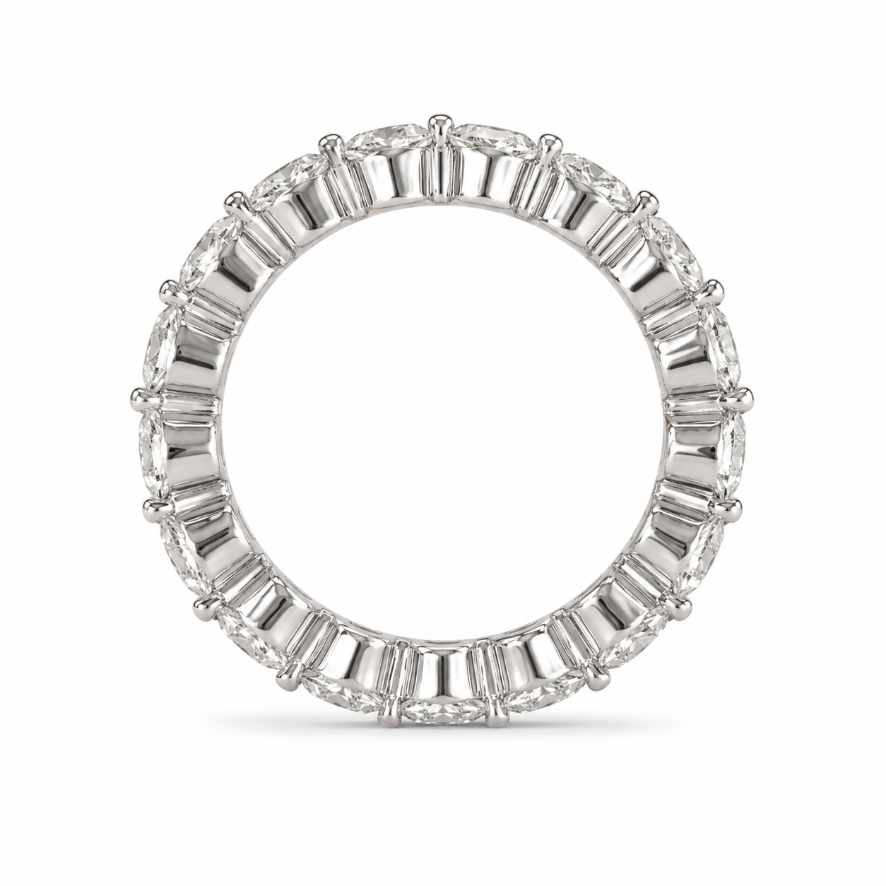 3.14 CT Lab-Grown Diamond Eternity Ring in 14K White Gold (D–F / VS1–VS2)