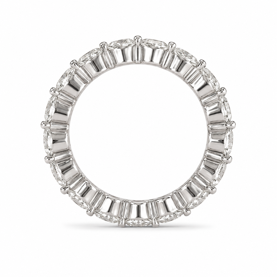 3.14 CT Lab-Grown Diamond Eternity Ring in 14K White Gold (D–F / VS1–VS2)