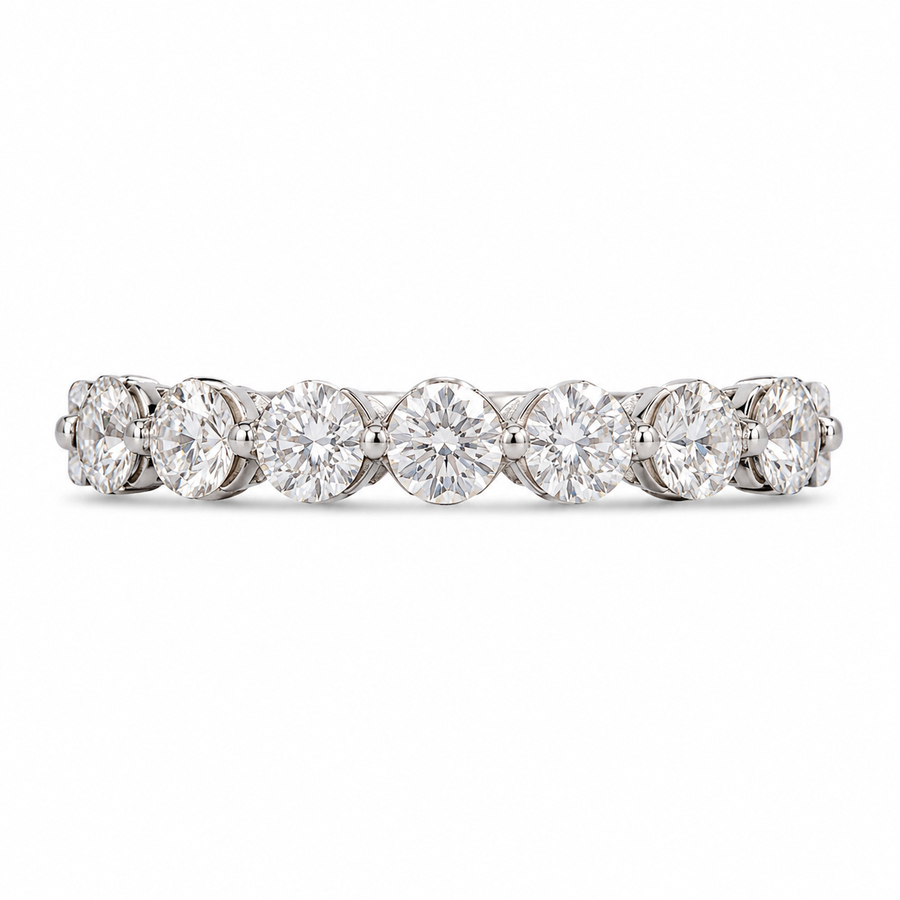 3.14 CT Lab-Grown Diamond Eternity Ring in 14K White Gold (D–F / VS1–VS2)