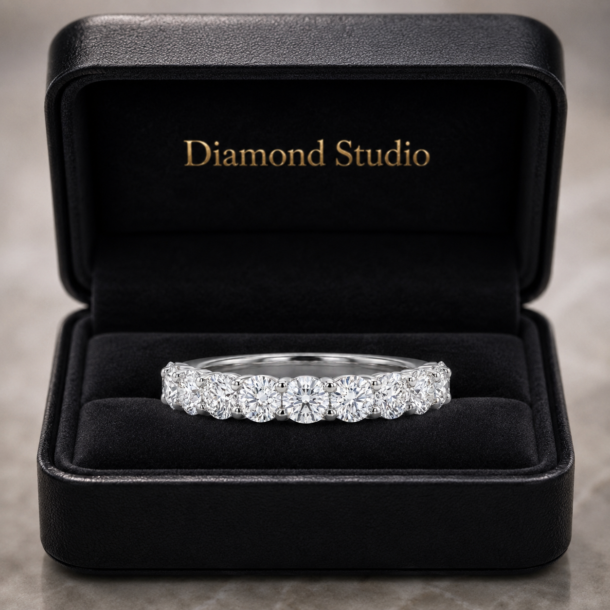 1.96 CT Lab-Grown Diamond Half Eternity Ring in 14K White Gold (D–F / VS1–VS2)