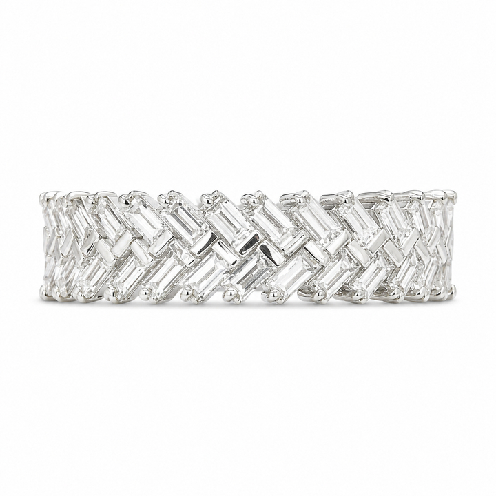 1.65 CT Lab-Grown Diamond Band Fashion Ring in 14K White Gold (Dâ€“F / VS1â€“VS2) from Diamond Studio