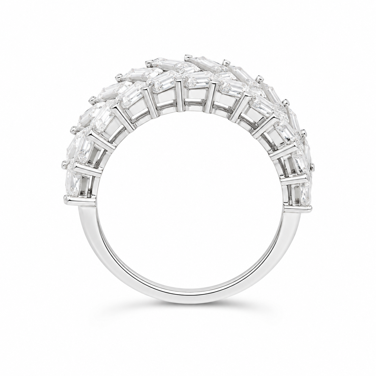 1.65 CT Lab-Grown Diamond Band Fashion Ring in 14K White Gold (D–F / VS1–VS2)