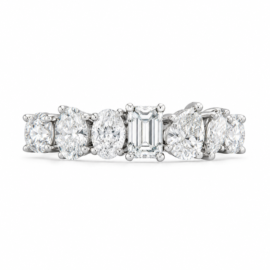 1.10 CT Lab-Grown Diamond Stackable Fashion Ring in 14K White Gold (D–F / VS1–VS2)