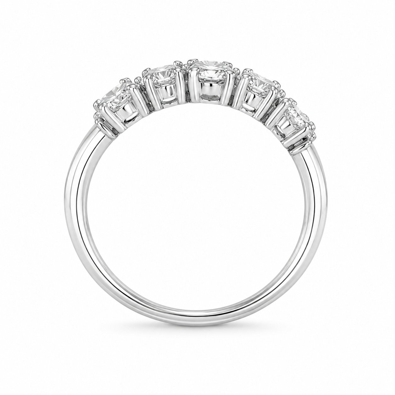 1.10 CT Lab-Grown Diamond Stackable Fashion Ring in 14K White Gold (D–F / VS1–VS2)