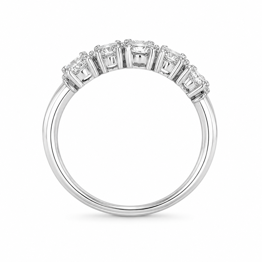 1.10 CT Lab-Grown Diamond Stackable Fashion Ring in 14K White Gold (D–F / VS1–VS2)