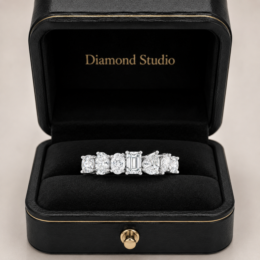 1.10 CT Lab-Grown Diamond Stackable Fashion Ring in 14K White Gold (D–F / VS1–VS2)