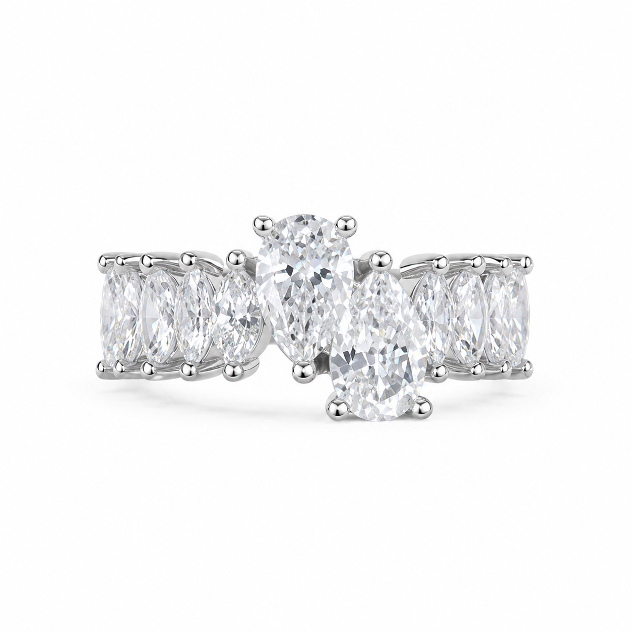 1.85 CT Lab-Grown Diamond Half Eternity Ring in 14K White Gold (Dâ€“F / VS1â€“VS2) from Diamond Studio