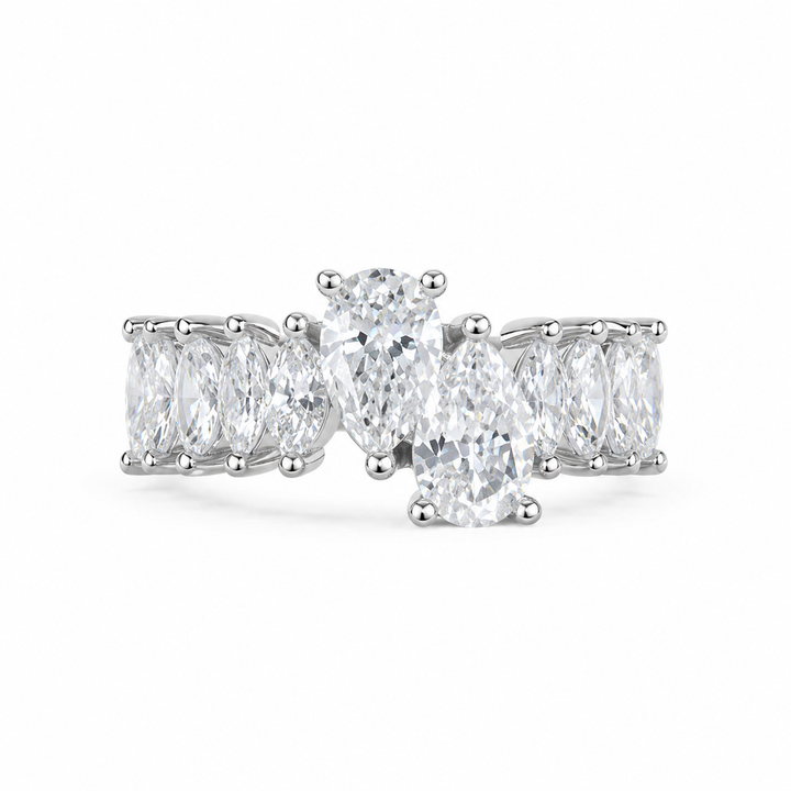 1.85 CT Lab-Grown Diamond Half Eternity Ring in 14K White Gold (Dâ€“F / VS1â€“VS2) from Diamond Studio
