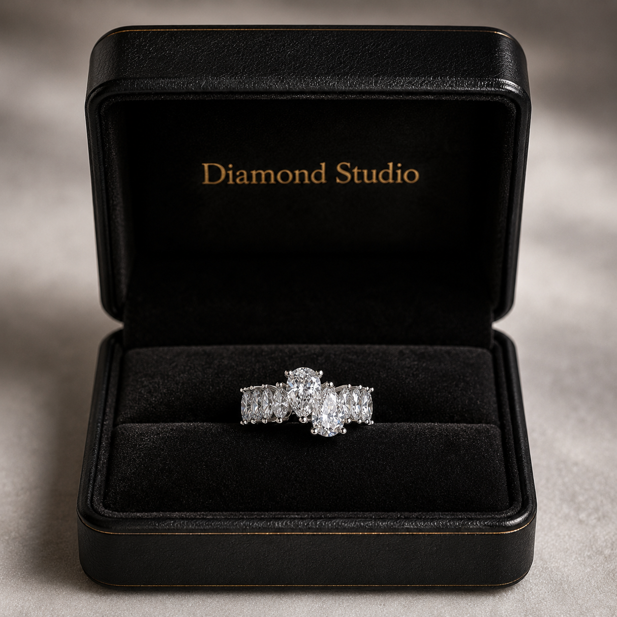 1.85 CT Lab-Grown Diamond Half Eternity Ring in 14K White Gold (D–F / VS1–VS2)