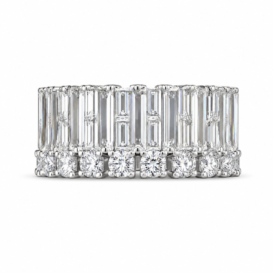 1.32 CT Lab-Grown Diamond Band Ring in 14K White Gold (D–F / VS1–VS2)