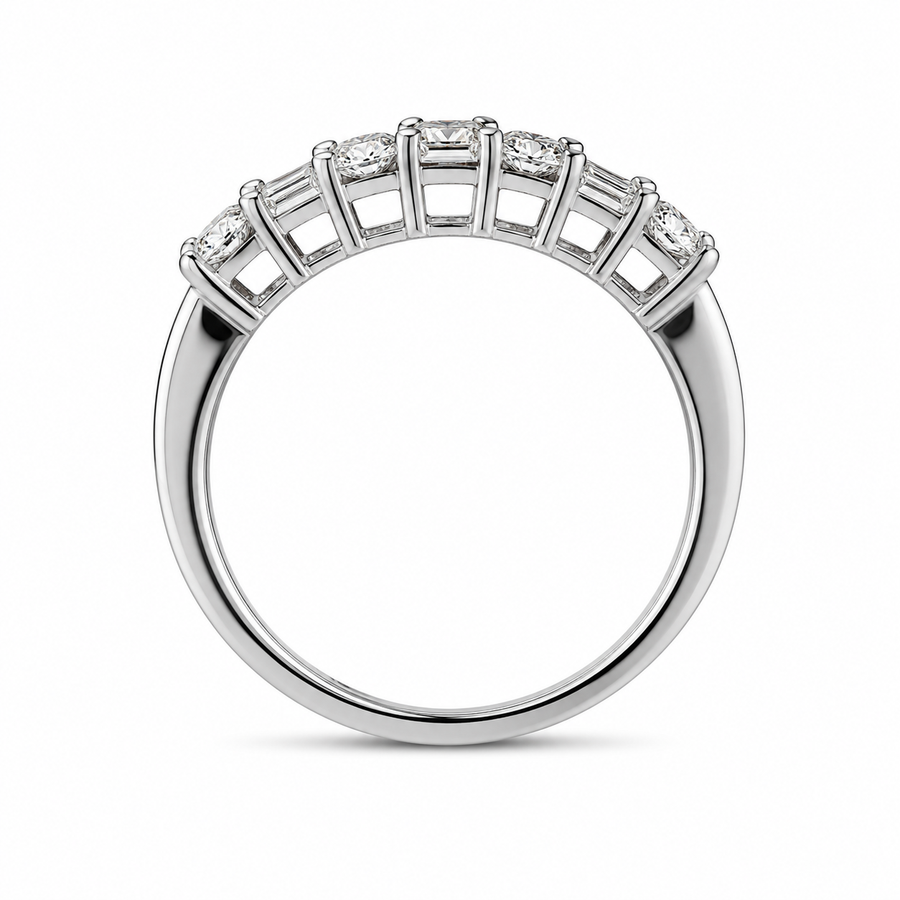 1.32 CT Lab-Grown Diamond Band Ring in 14K White Gold (D–F / VS1–VS2)