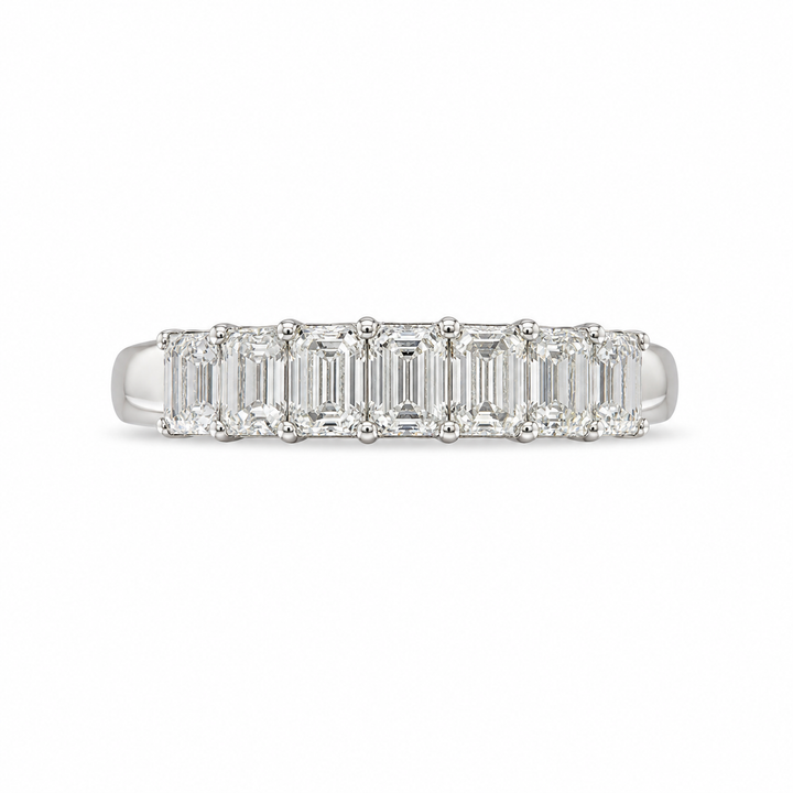 1.00 CT Lab-Grown Diamond Half Eternity Ring in 14K White Gold (Dâ€“F / VS1â€“VS2) from Diamond Studio