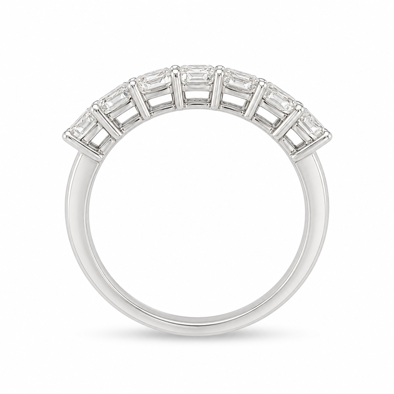 1.00 CT Lab-Grown Diamond Half Eternity Ring in 14K White Gold (D–F / VS1–VS2)