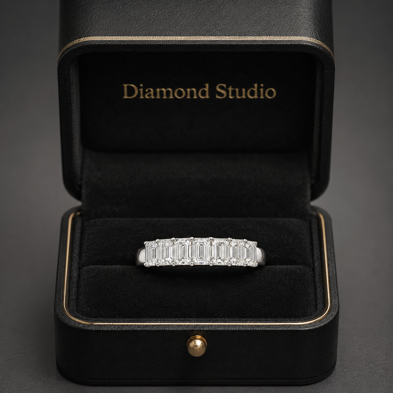1.00 CT Lab-Grown Diamond Half Eternity Ring in 14K White Gold (D–F / VS1–VS2)