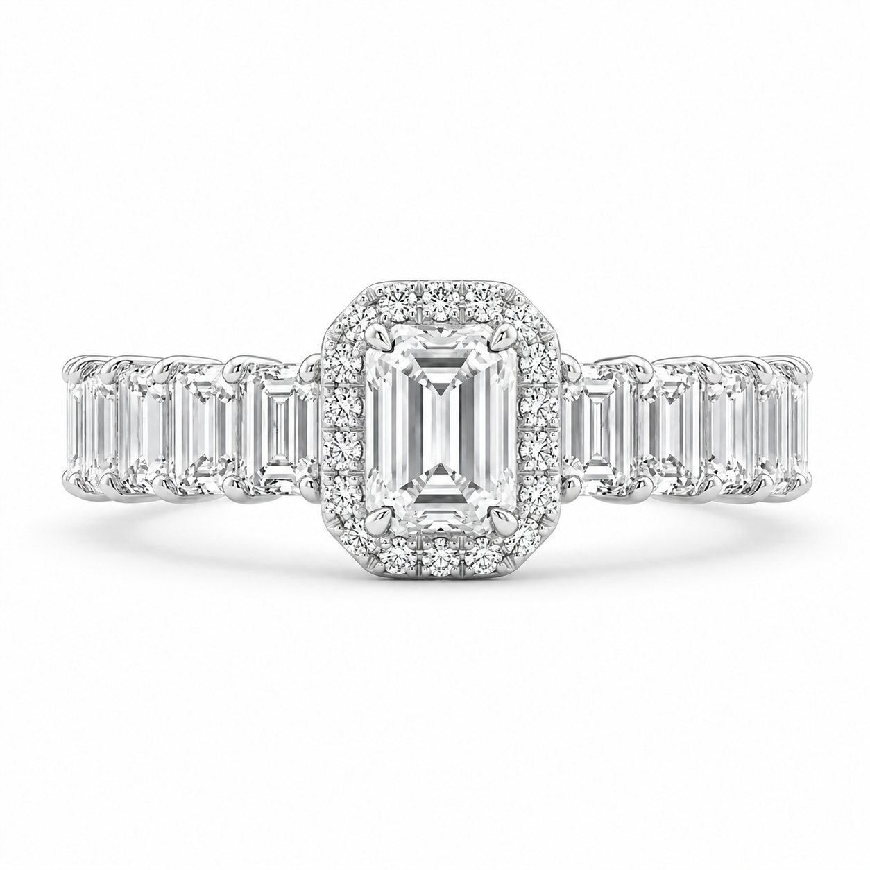 1.50 CT Lab-Grown Diamond Band Fashion Ring in 14K White Gold (D–F / VS1–VS2)