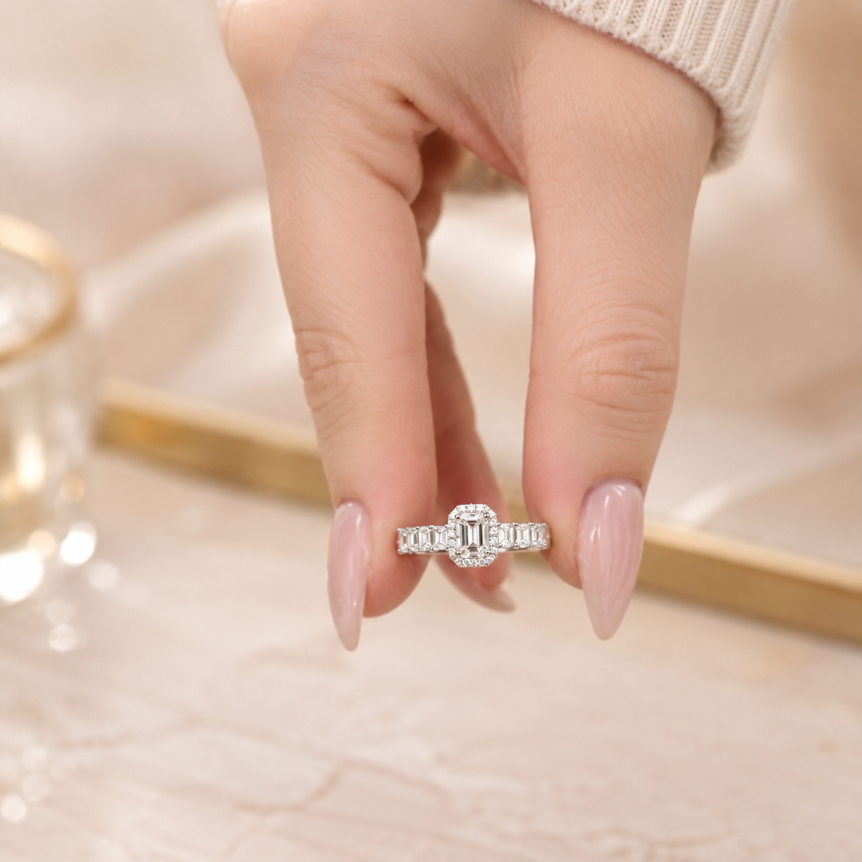 1.50 CT Lab-Grown Diamond Band Fashion Ring in 14K White Gold (D–F / VS1–VS2)