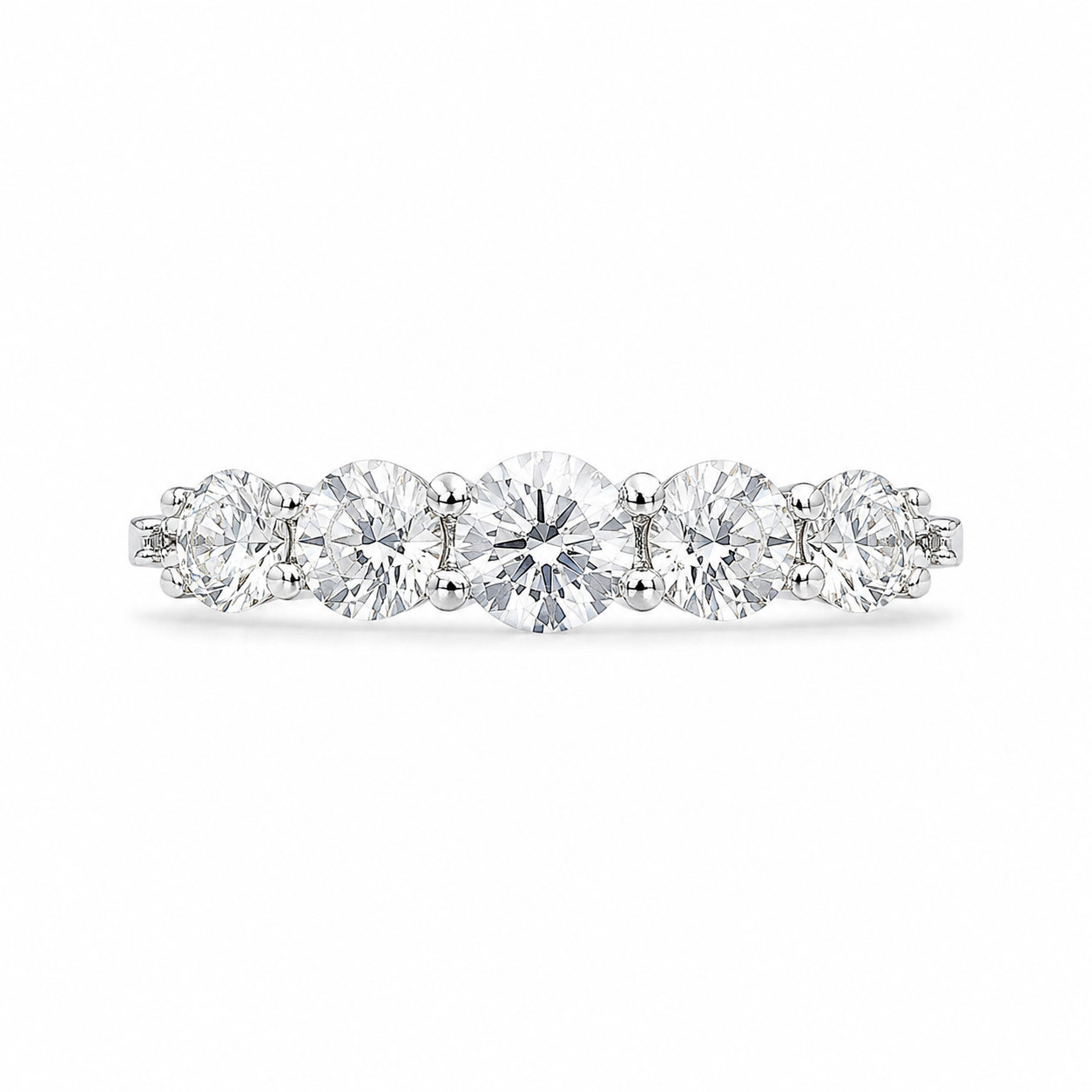 1.30 CT Lab-Grown Diamond Stackable Fashion Ring in 14K White Gold (D–F / VS1–VS2)