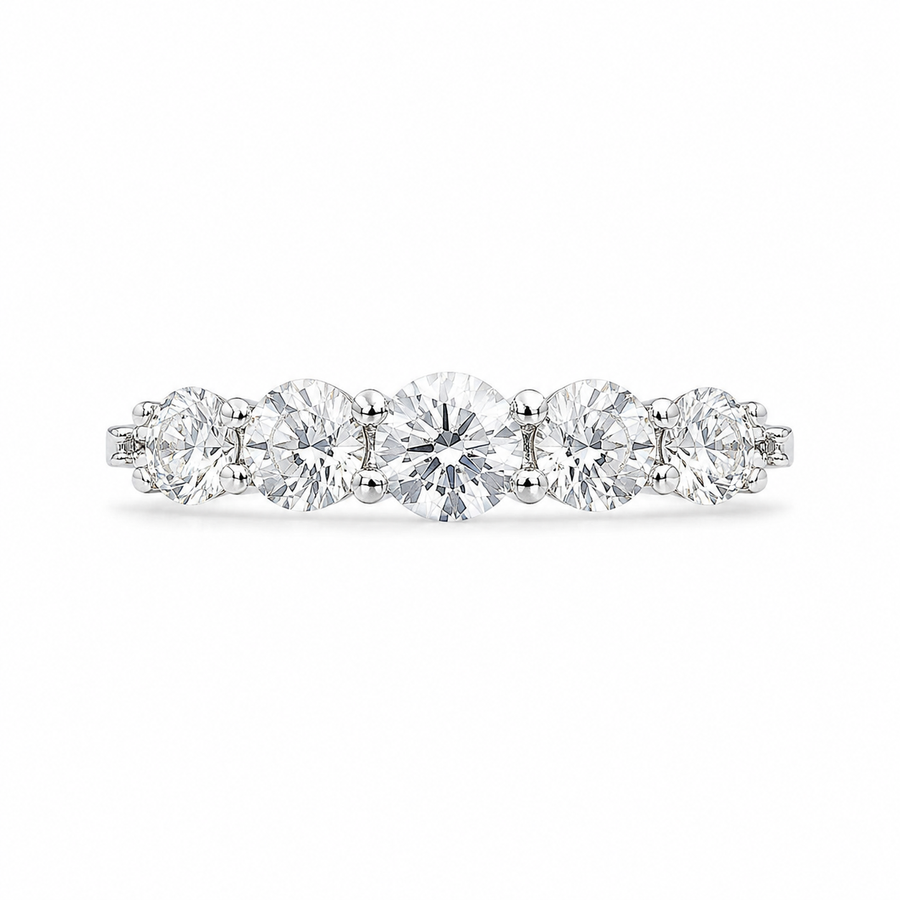 1.30 CT Lab-Grown Diamond Stackable Fashion Ring in 14K White Gold (D–F / VS1–VS2)