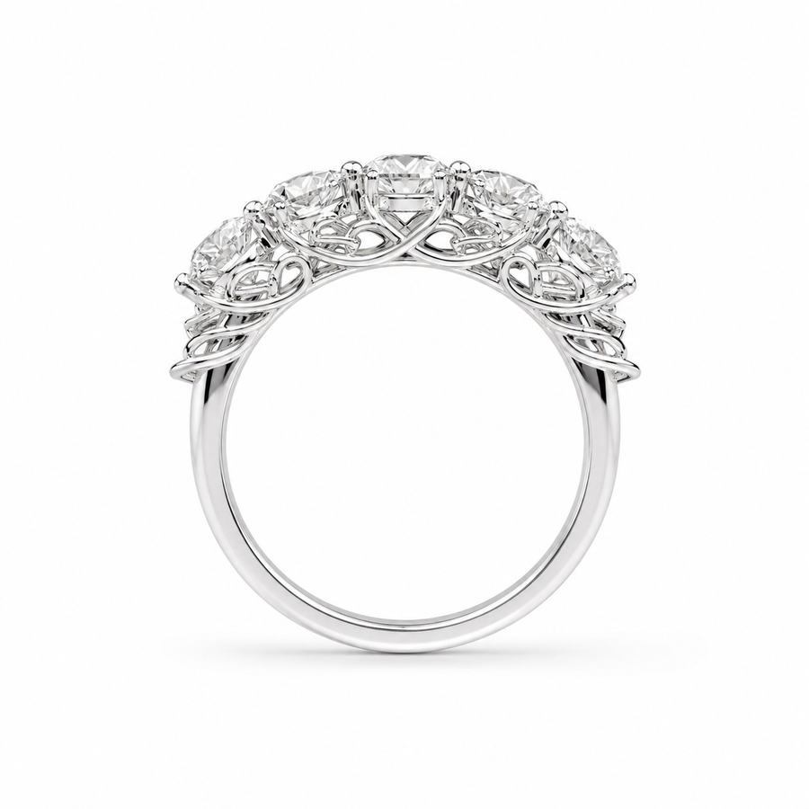 1.30 CT Lab-Grown Diamond Stackable Fashion Ring in 14K White Gold (D–F / VS1–VS2)