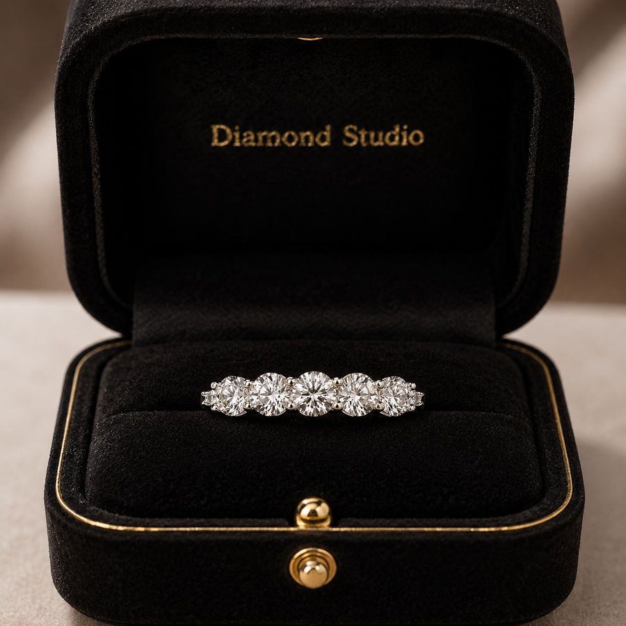 1.30 CT Lab-Grown Diamond Stackable Fashion Ring in 14K White Gold (D–F / VS1–VS2)