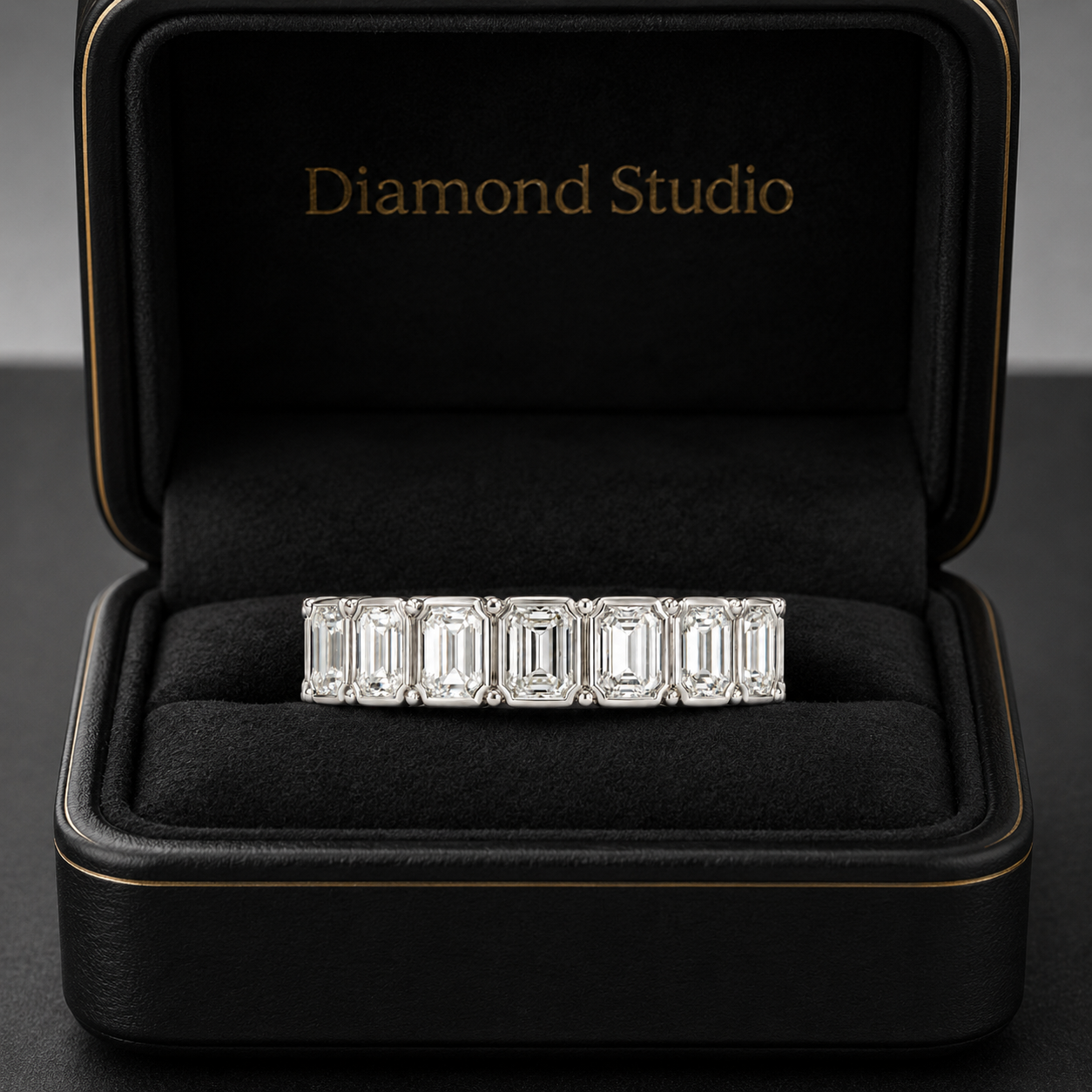 1.00 CT Lab-Grown Diamond Half Eternity Ring in 14K White Gold (D–F / VS1–VS2)