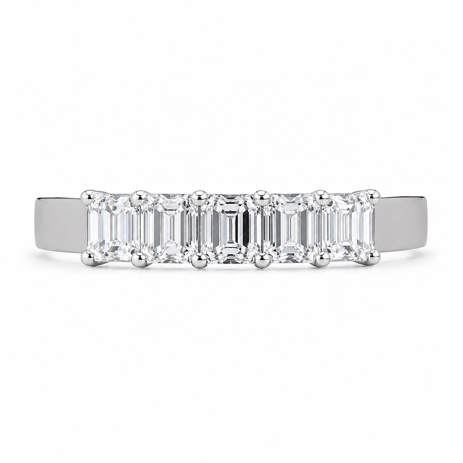 1.00 CT Lab-Grown Diamond Band Fashion Ring in 14K White Gold (D–F / VS1–VS2)