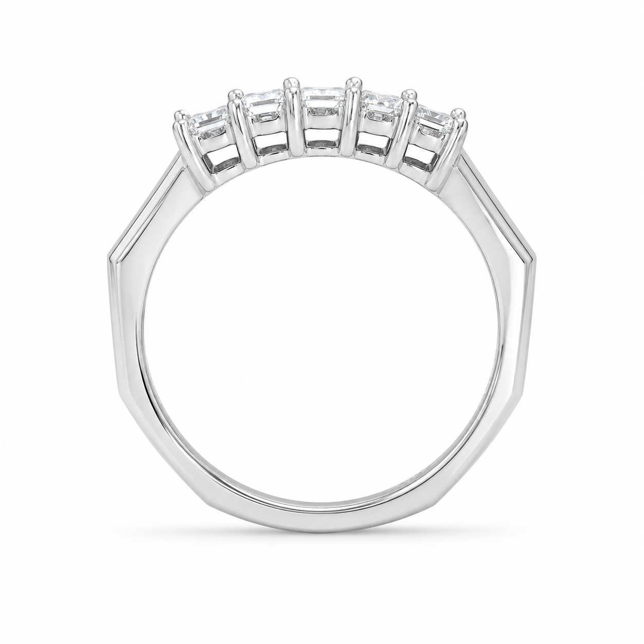 1.00 CT Lab-Grown Diamond Band Fashion Ring in 14K White Gold (D–F / VS1–VS2)