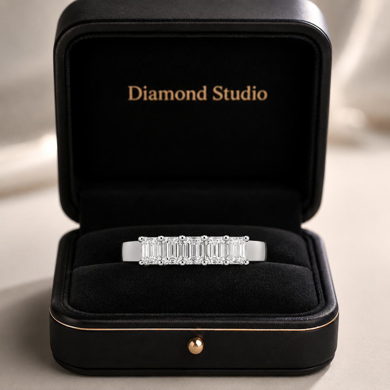 1.00 CT Lab-Grown Diamond Band Fashion Ring in 14K White Gold (D–F / VS1–VS2)