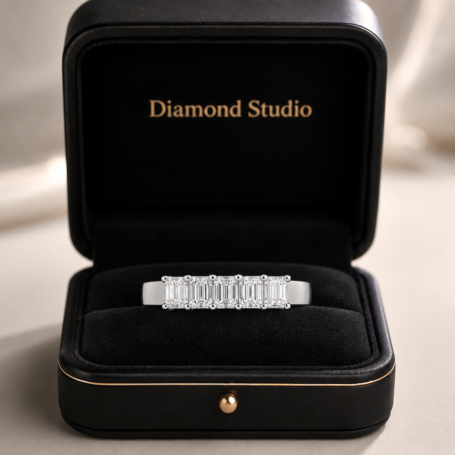1.00 CT Lab-Grown Diamond Band Fashion Ring in 14K White Gold (D–F / VS1–VS2)