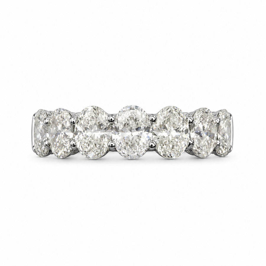 3.52 CT Lab-Grown Diamond Half Eternity Ring in 14K White Gold (D–F / VS1–VS2)