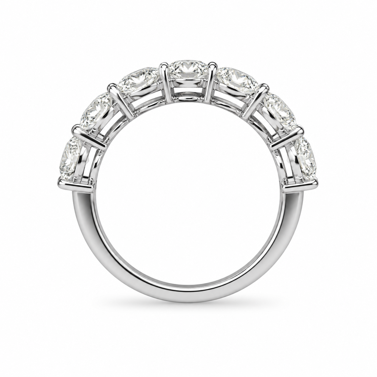 3.52 CT Lab-Grown Diamond Half Eternity Ring in 14K White Gold (D–F / VS1–VS2)