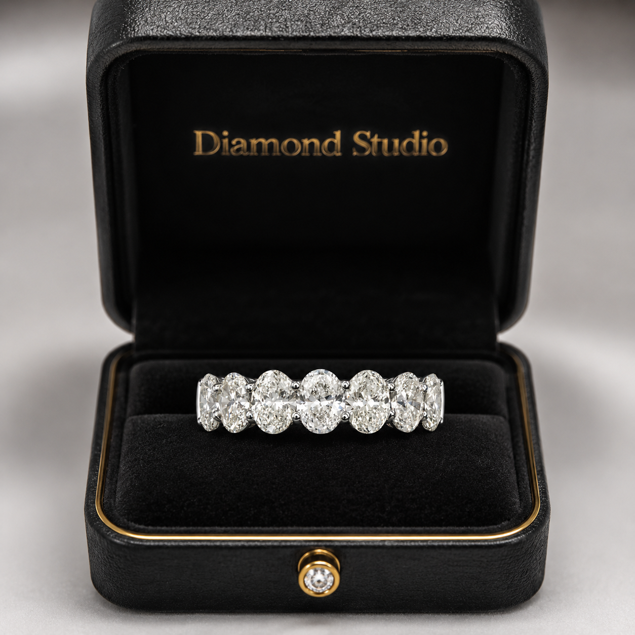 3.52 CT Lab-Grown Diamond Half Eternity Ring in 14K White Gold (D–F / VS1–VS2)