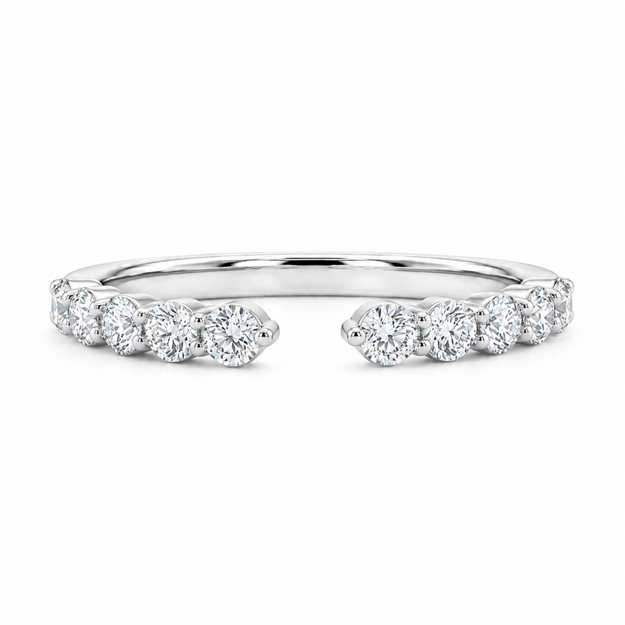1.00 CT Lab-Grown Diamond Stackable Ring in 14K White Gold (D–F / VS1–VS2)