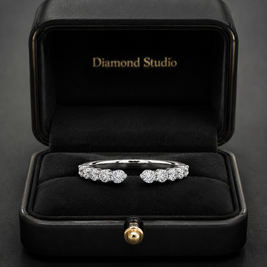 1.00 CT Lab-Grown Diamond Stackable Ring in 14K White Gold (D–F / VS1–VS2)
