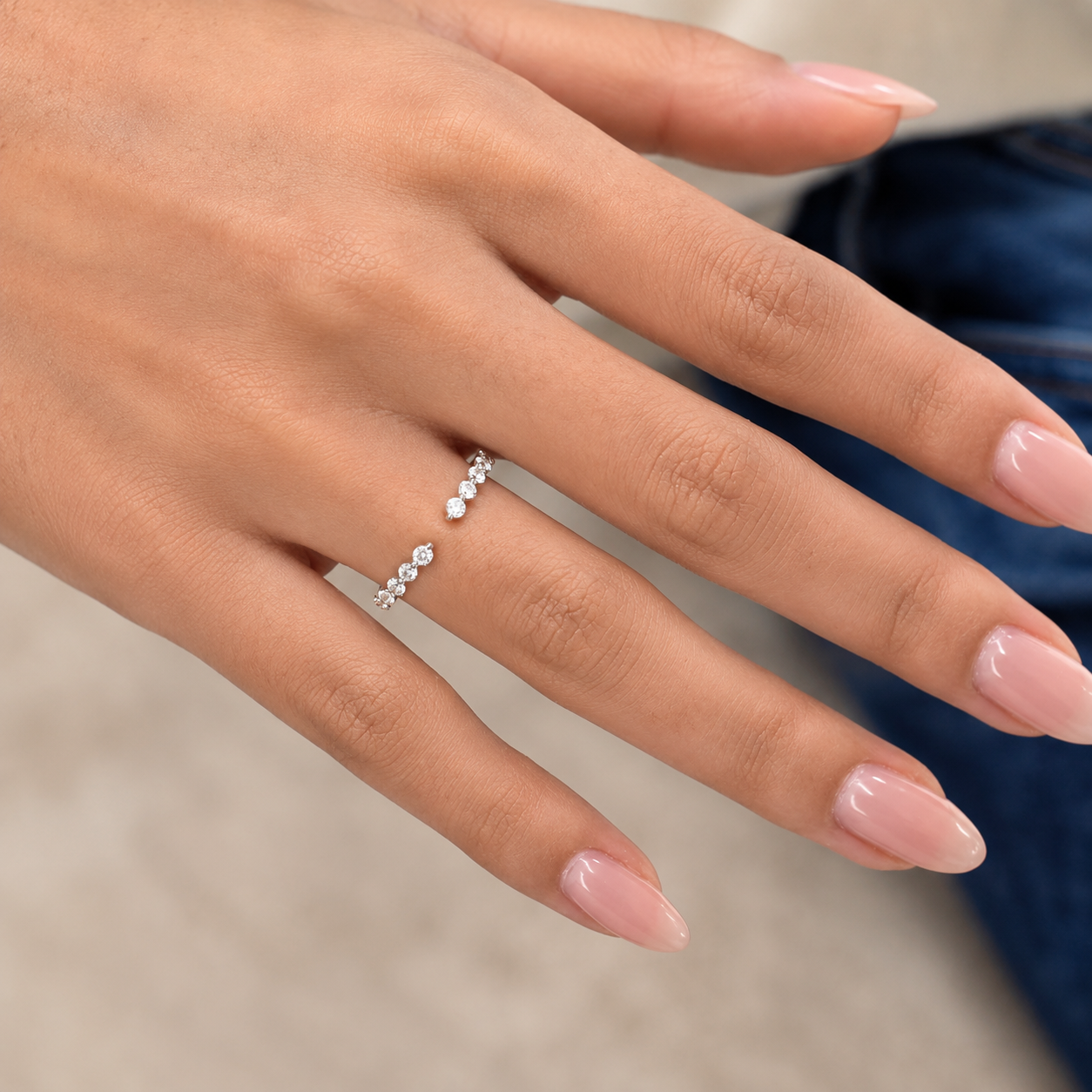 1.00 CT Lab-Grown Diamond Stackable Ring in 14K White Gold (D–F / VS1–VS2)
