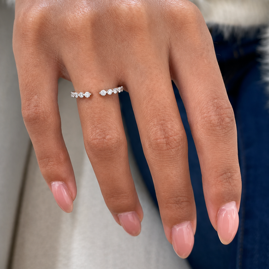 1.00 CT Lab-Grown Diamond Stackable Ring in 14K White Gold (D–F / VS1–VS2)