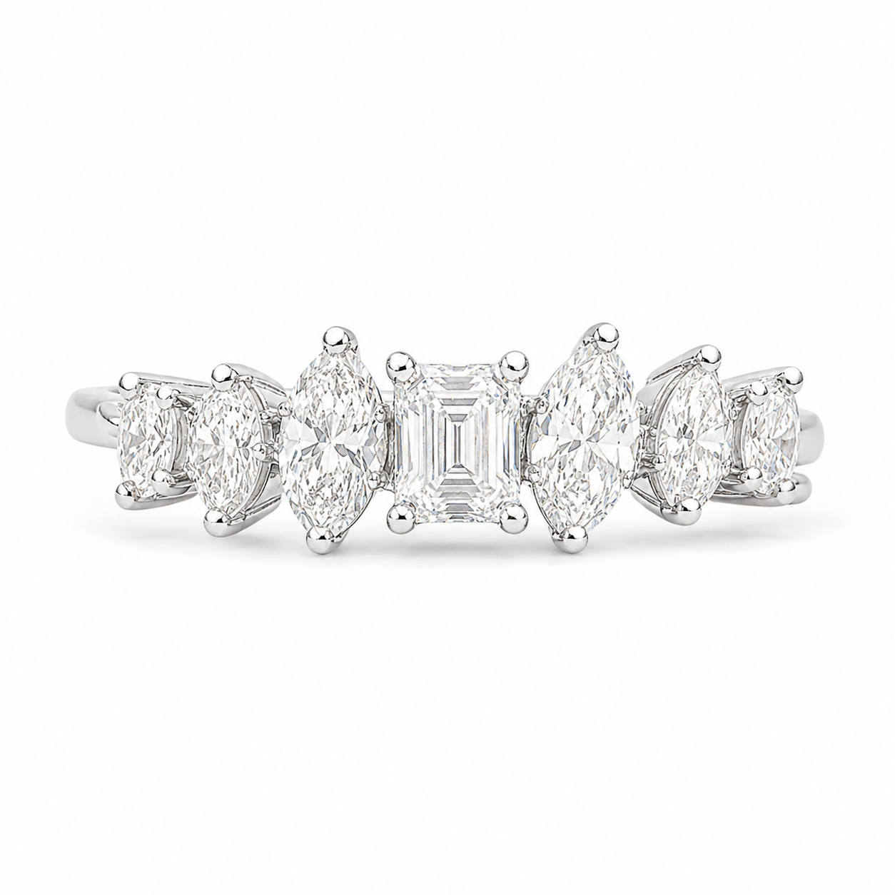 1.10 CT Lab-Grown Diamond Stackable Fashion Ring in 14K White Gold (Dâ€“F / VS1â€“VS2) from Diamond Studio