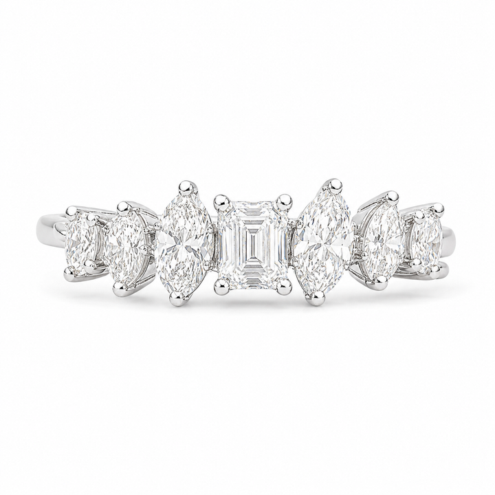 1.10 CT Lab-Grown Diamond Stackable Fashion Ring in 14K White Gold (Dâ€“F / VS1â€“VS2) from Diamond Studio