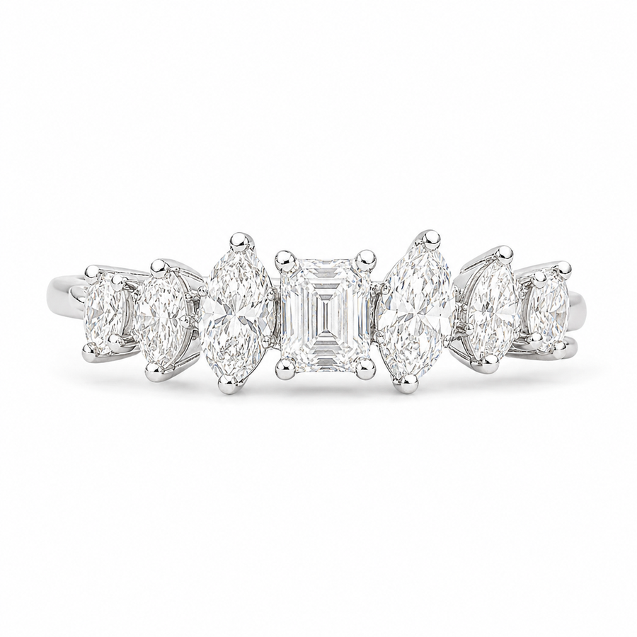 1.10 CT Lab-Grown Diamond Stackable Fashion Ring in 14K White Gold (D–F / VS1–VS2)