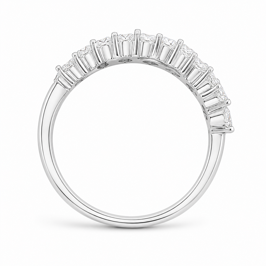 1.10 CT Lab-Grown Diamond Stackable Fashion Ring in 14K White Gold (D–F / VS1–VS2)