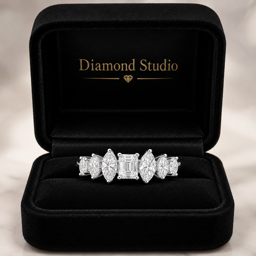 1.10 CT Lab-Grown Diamond Stackable Fashion Ring in 14K White Gold (D–F / VS1–VS2)