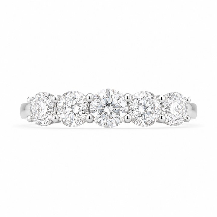 1.90 CT 5-Stone Lab-Grown Diamond Band Ring in 14K White Gold (Dâ€“F / VS1â€“VS2) from Diamond Studio