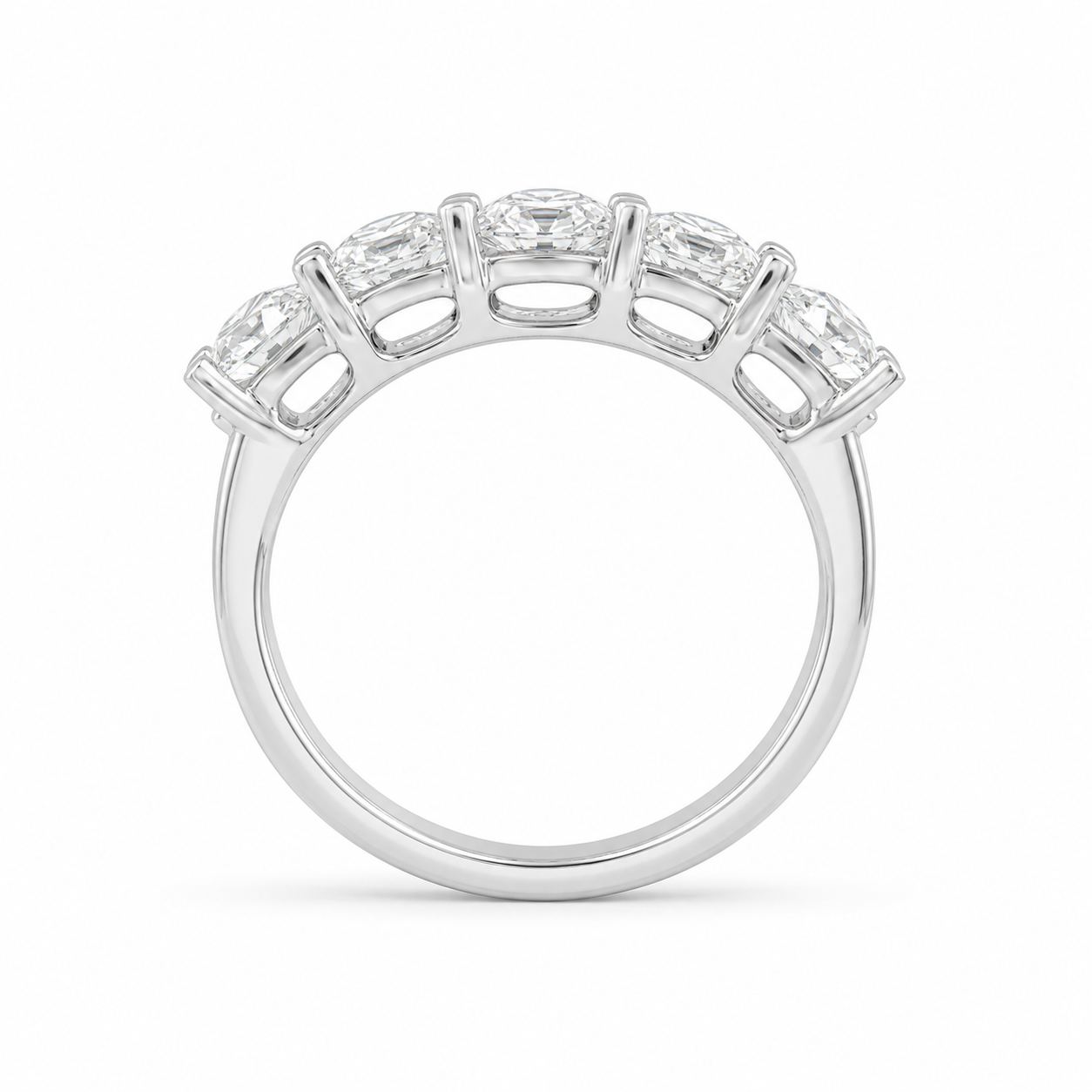 1.90 CT 5-Stone Lab-Grown Diamond Band Ring in 14K White Gold (D–F / VS1–VS2)