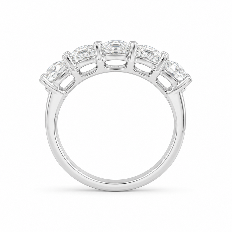 1.90 CT 5-Stone Lab-Grown Diamond Band Ring in 14K White Gold (D–F / VS1–VS2)