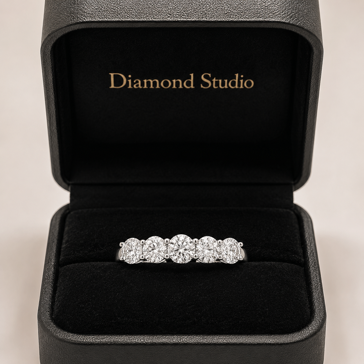 1.90 CT 5-Stone Lab-Grown Diamond Band Ring in 14K White Gold (D–F / VS1–VS2)