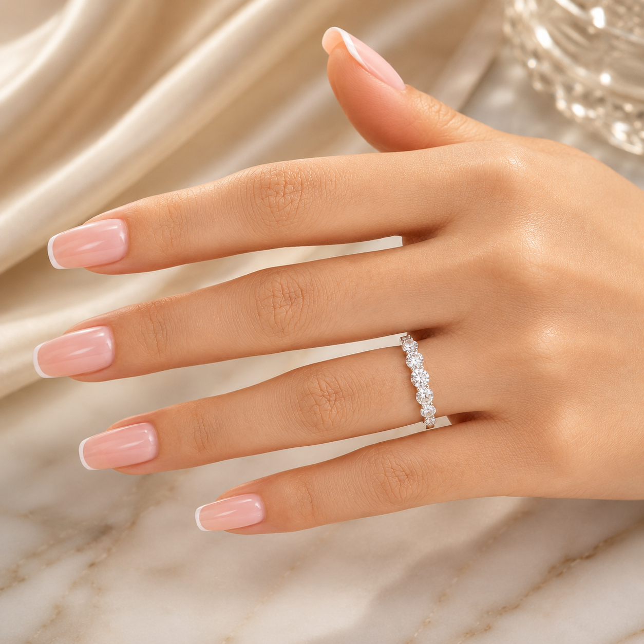 1.90 CT 5-Stone Lab-Grown Diamond Band Ring in 14K White Gold (D–F / VS1–VS2)