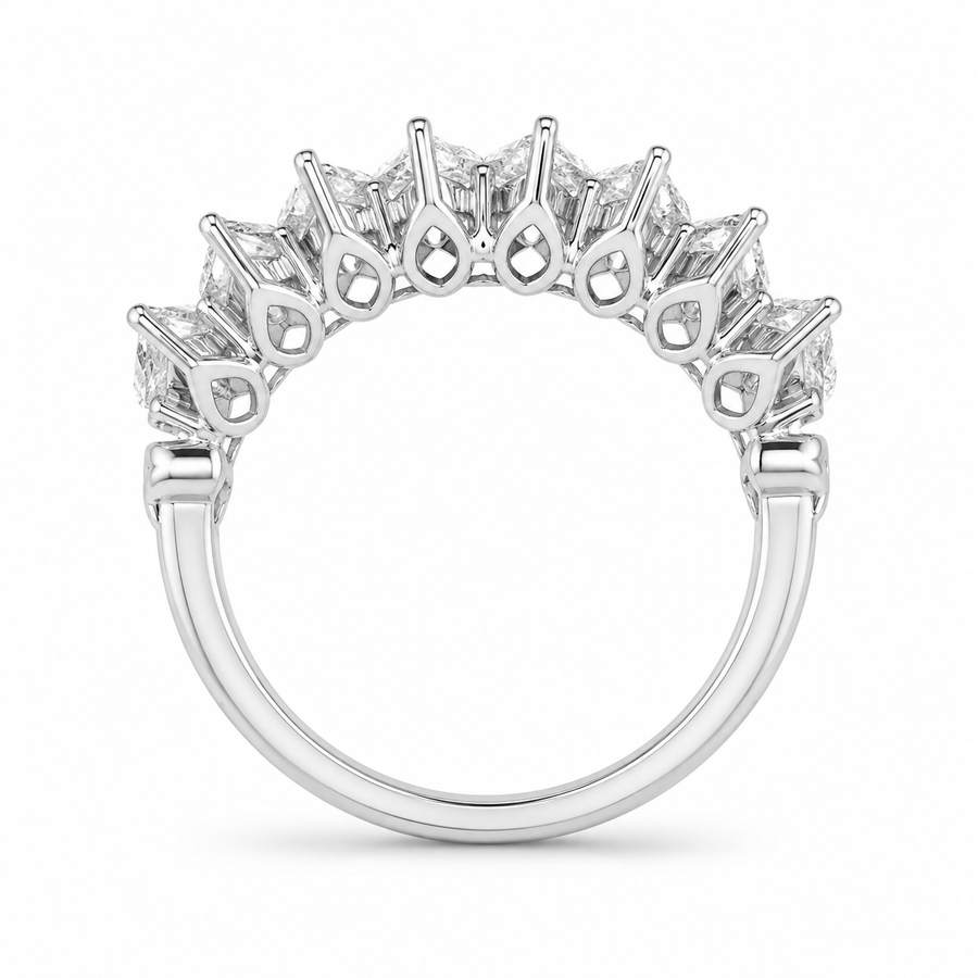 2.80 CT Three-Row Lab-Grown Diamond Eternity Ring in 14K Gold (D–F / VS1–VS2)