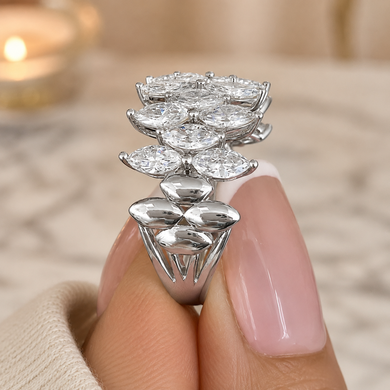 2.80 CT Three-Row Lab-Grown Diamond Eternity Ring in 14K Gold (D–F / VS1–VS2)