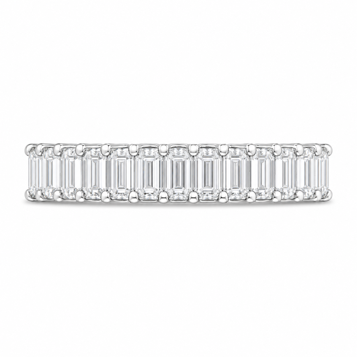 2.70 CT Emerald-Cut Lab-Grown Diamond Ring in 14K White Gold (D–F / VS1–VS2)