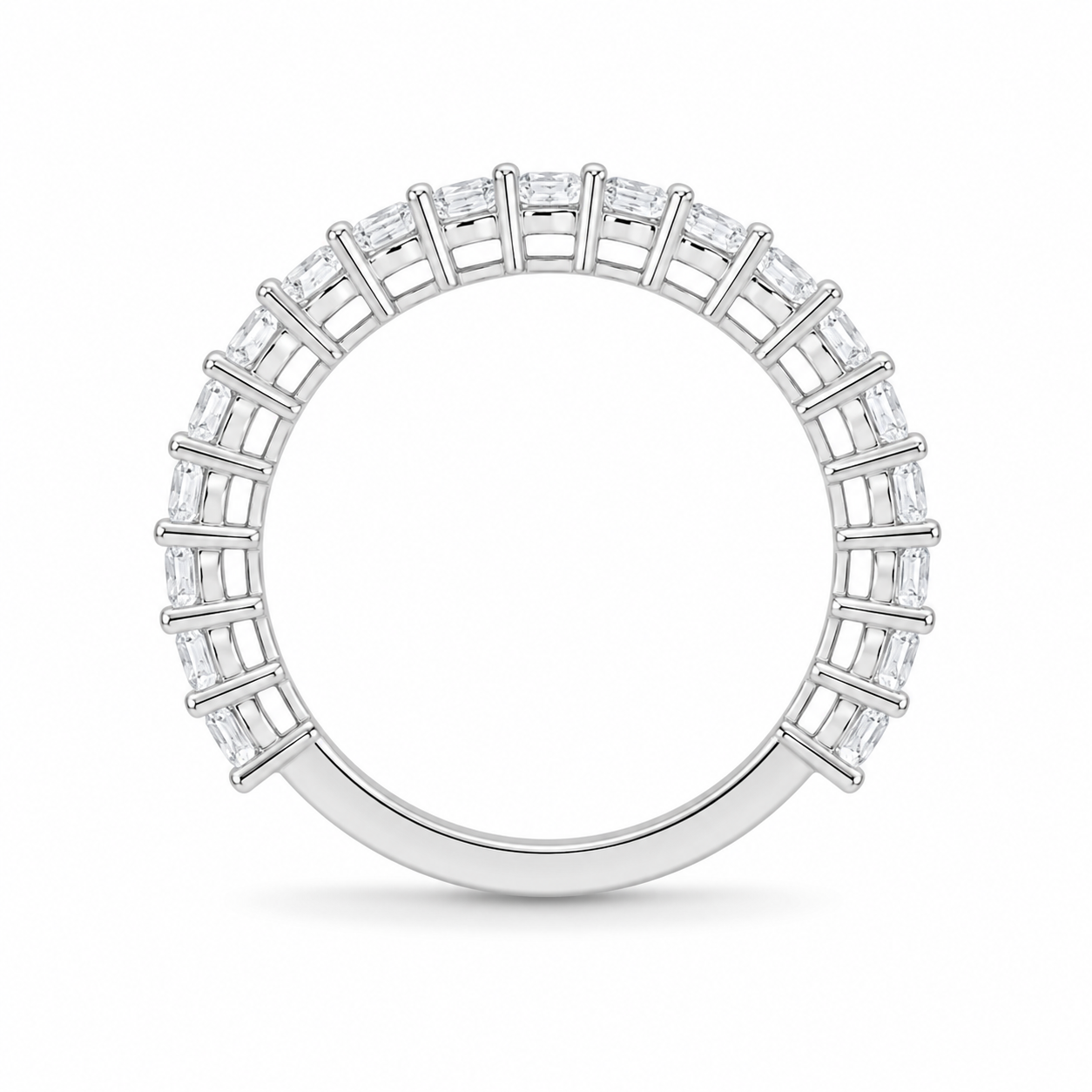 2.70 CT Emerald-Cut Lab-Grown Diamond Ring in 14K White Gold (D–F / VS1–VS2)
